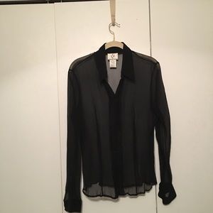 Sheer black blouse